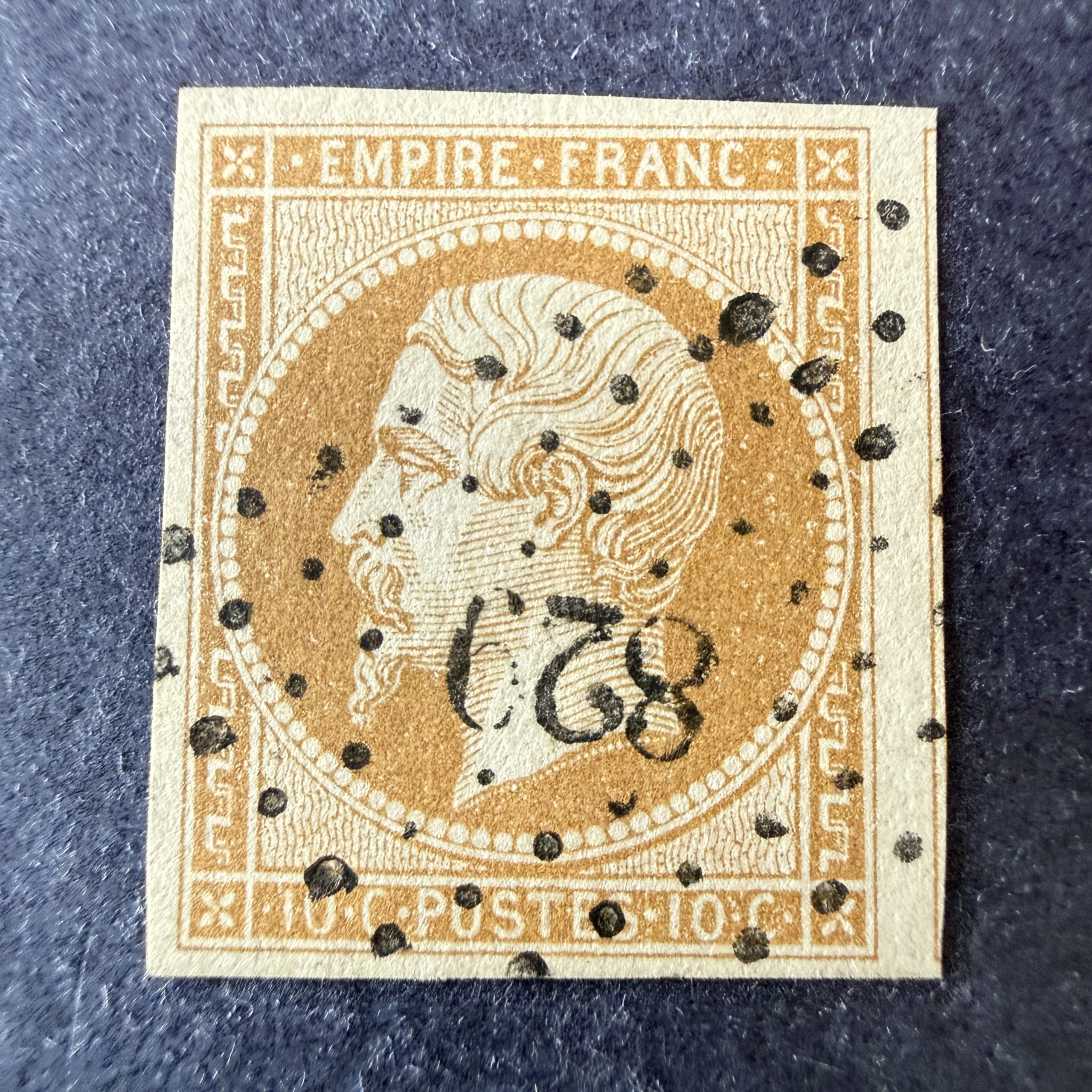 Yvert 13B "Napoléon 10c bistre" R2 en oblitéré. Superbe.