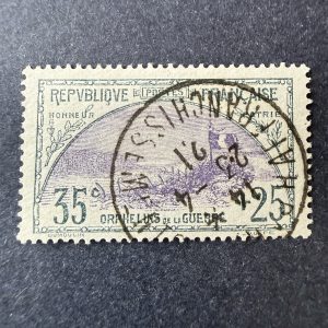 Yvert 152 "Orphelins 35c+25c" en oblitéré. Superbe.