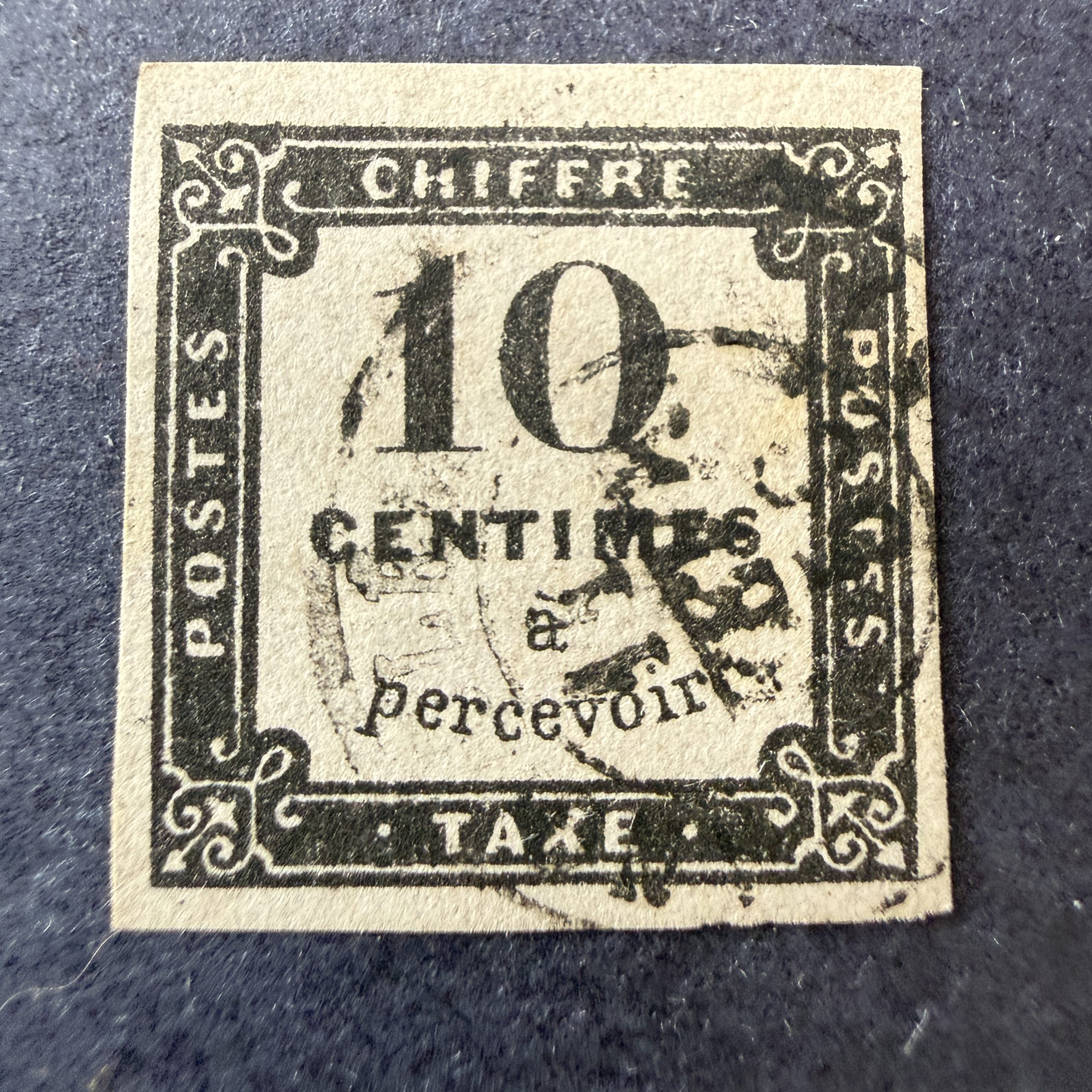 Taxe Yvert 1 "Chiffre Taxe 10c" en oblitéré. Signé Cérès. TB.