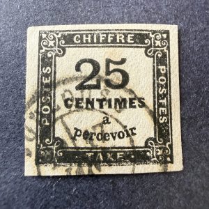 Taxe Yvert 5 "Chiffre Taxe 25c" en oblitéré. Superbe.