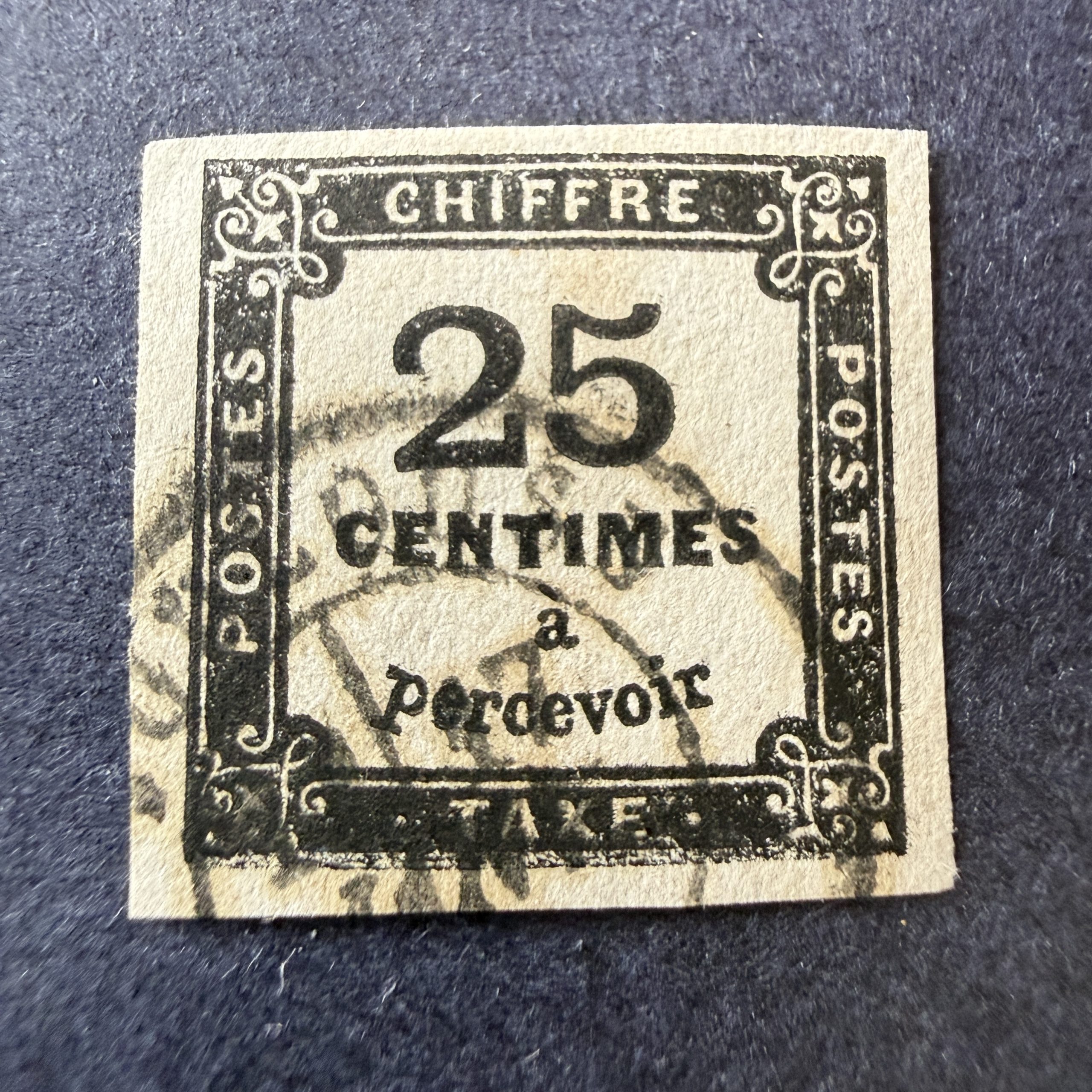 Taxe Yvert 5 "Chiffre Taxe 25c" en oblitéré. Superbe.