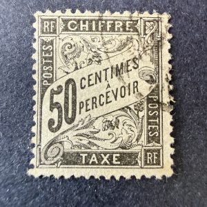 Taxe Yvert 20 "Duval 50c" en oblitéré. TB.