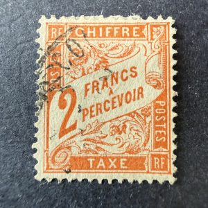 Taxe Yvert 41 "Duval 2fr orange" en oblitéré. TB.