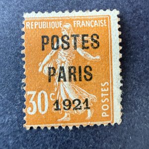Préoblitéré Yvert 29 "Semeuse Postes Paris 1921" en neuf. TB