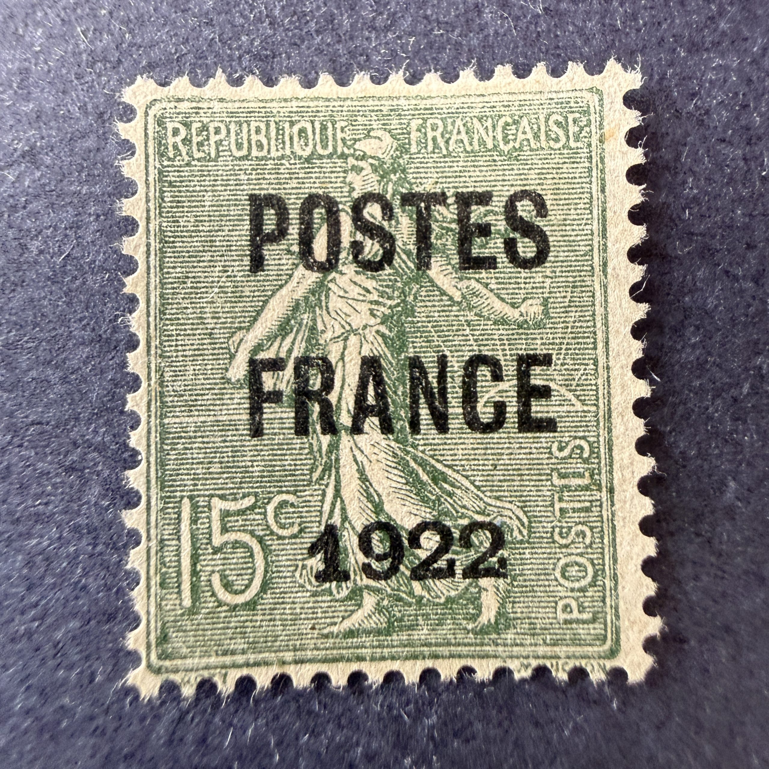 Préoblitéré Yvert 37 "Semeuse Postes France 1922" en neuf. Signé Brun. TB.