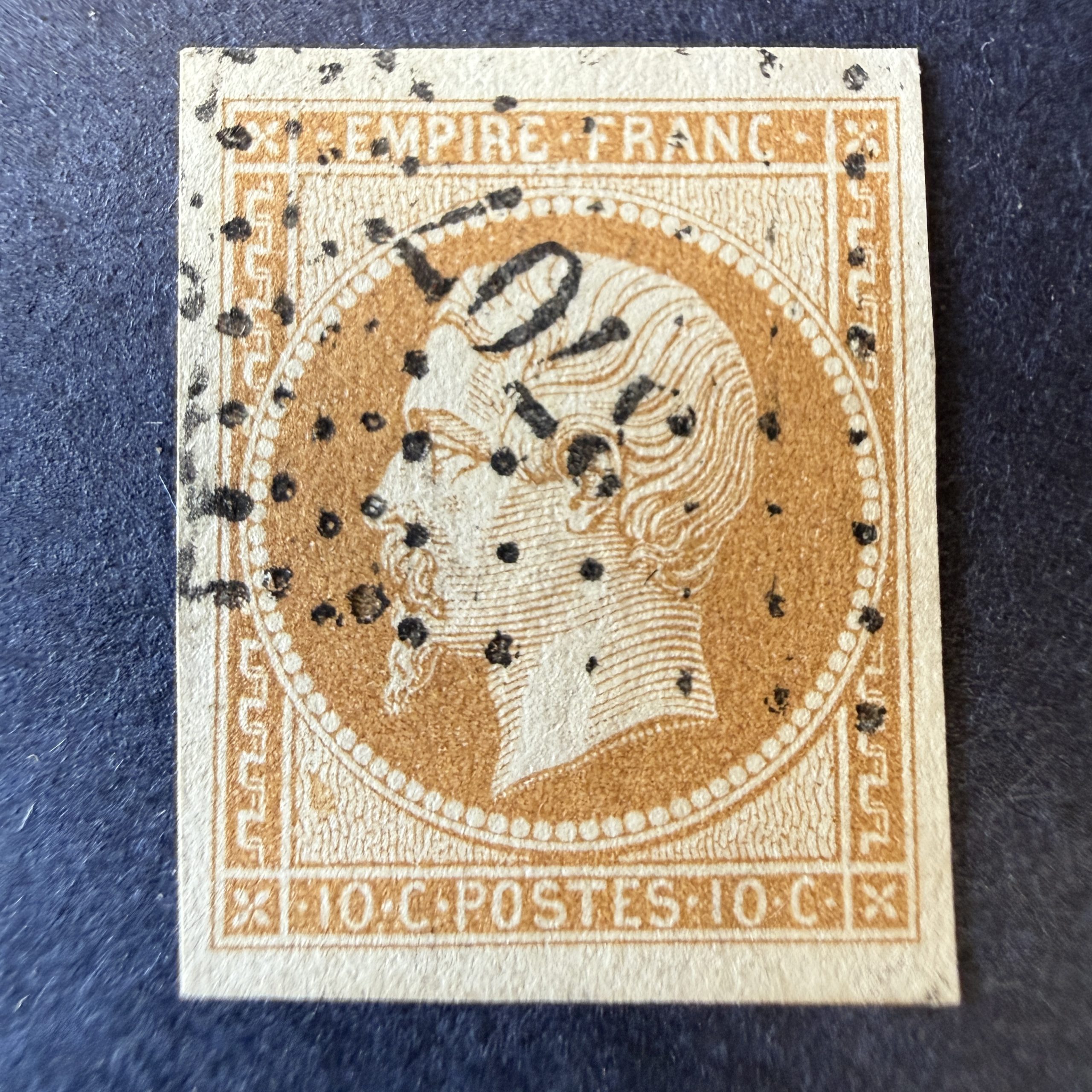 Yvert 13B "Napoléon 10c" en oblitéré PC 3707 Constantinople. SUP.