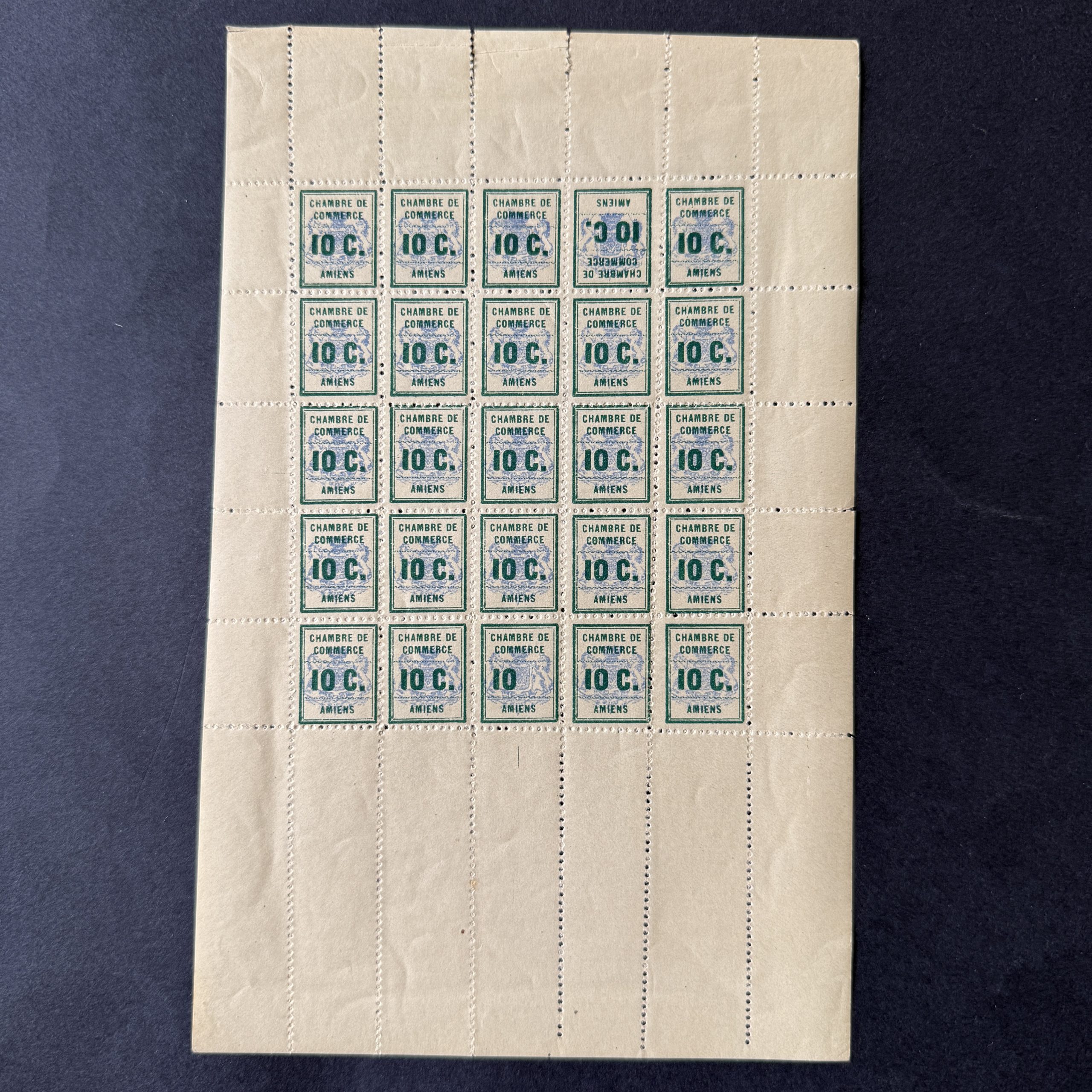 Grève Yvert 1 "Amiens" feuille de 25 (dt tête bêche) en neuf **. SUP.