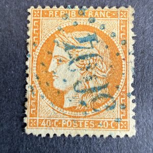 Yvert 38 "Cérès siège 40c" en obl. GC 5094 Rhodes. B.