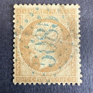 Yvert 21 "Napoléon dentelé 10c" en obl. GC 5085 Galatz. TB.