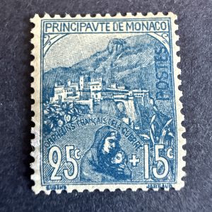 Monaco Yvert 30 "Orphelins 25c+25c" centré en neuf **. Superbe.