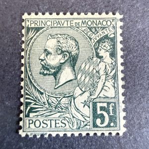 Monaco Yvert 47 "Albert 1er 5fr vert" en neuf **. TB.
