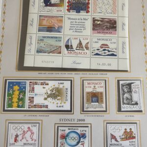 Monaco, Années complètes "2000/2001" en neufs ** sans charnière. TB.
