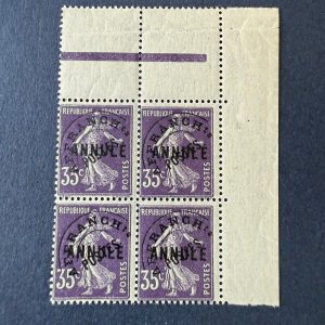 Cours d'instruction Yvert 62 "Semeuse 35c violet" bloc 4 en NEUF ** - TB